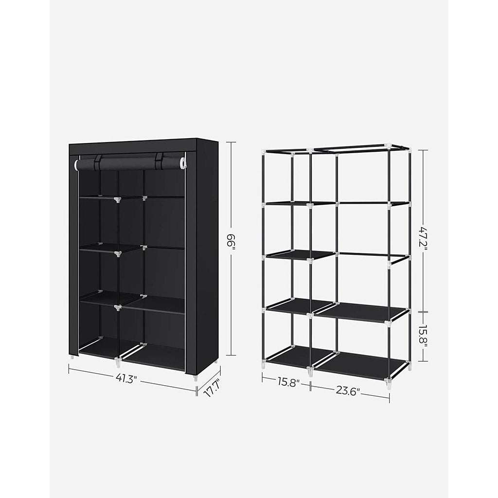 Clothes Storage Organizer with Hanging Rail