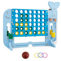 Giant 4-to-Score Game Set Jumbo Connect Four Game with Ring-toss-Blue