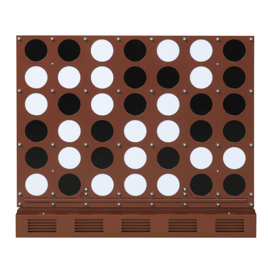 Wall-mounted Metal Connect-4 Game with Acrylic Discs-Walnut