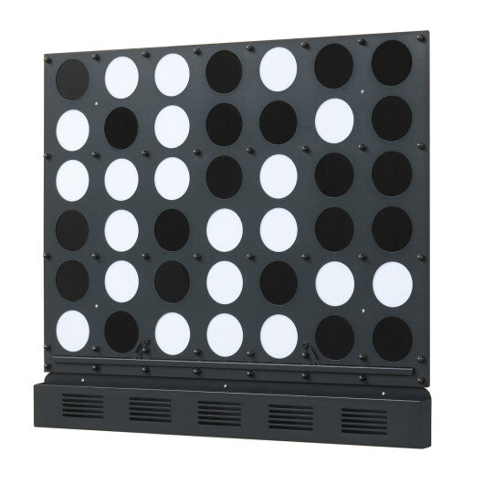 Wall-mounted Metal Connect-4 Game with Acrylic Discs-Walnut