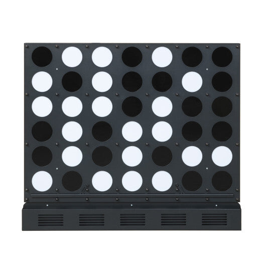 Wall-mounted Metal Connect-4 Game with Acrylic Discs-Walnut
