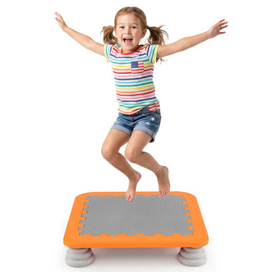 25.5 Inch Kids Mini Trampoline with 4 Removable and Non-Slip Foot Pads-Blue
