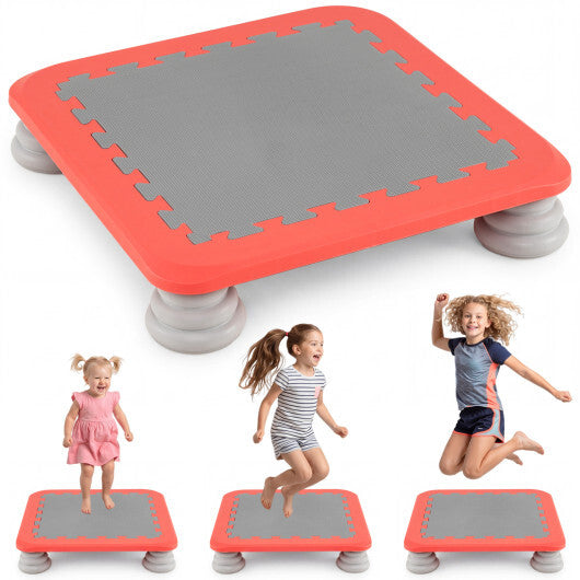 25.5 Inch Kids Mini Trampoline with 4 Removable and Non-Slip Foot Pads-Blue