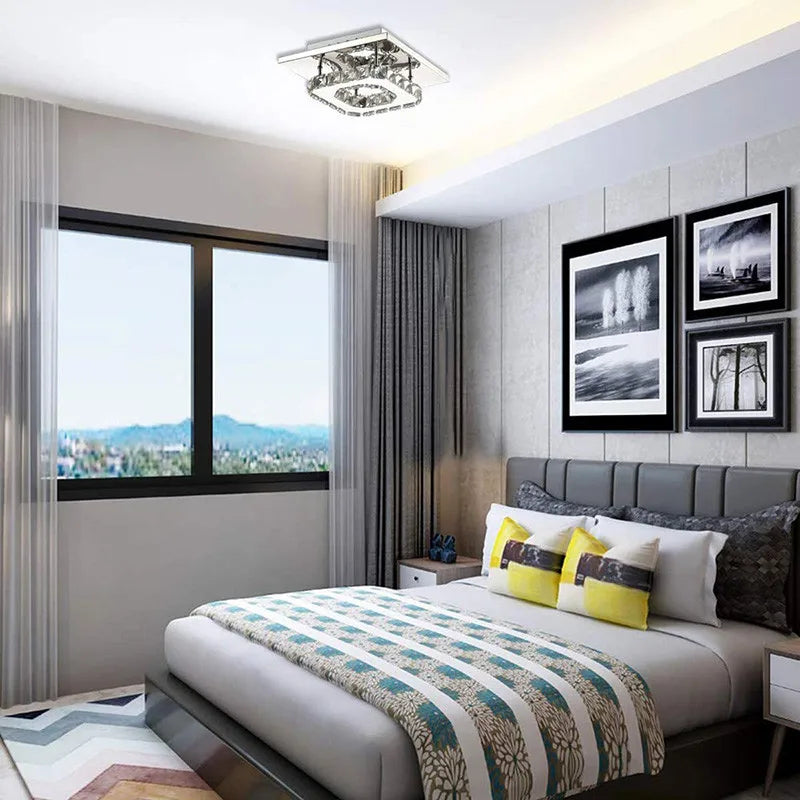 DecorBites™ Crystal LED Ceiling Lights: Modern Luxury Indoor Lighting for Living Room & Aisles