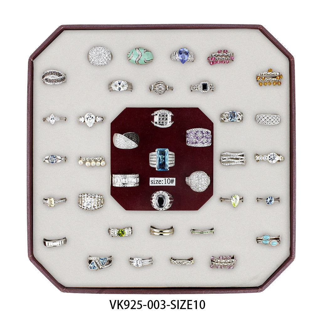 VK925-003-SIZE10 - Assorted 925 Sterling Silver Ring with Assorted  in Assorted