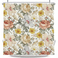 72"W x 72"H Vintage Floral Peony Yellow/Pink Polyester Shower Curtain