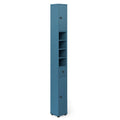 Costway Freestanding Slim Bathroom Cabinet with Drawer and Adjustable Shelves-Blue