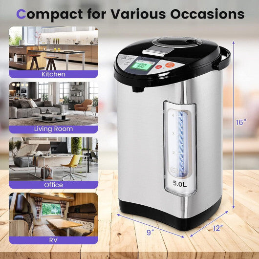 Costway 5-Liter LCD Water Boiler and Warmer Electric Hot Pot Kettle Hot Water Dispenser