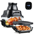 Costway 6-in-1 Portable Glass Air Fryer  4.4QT & 1.8QT Dual Glass Containers with Lids Black