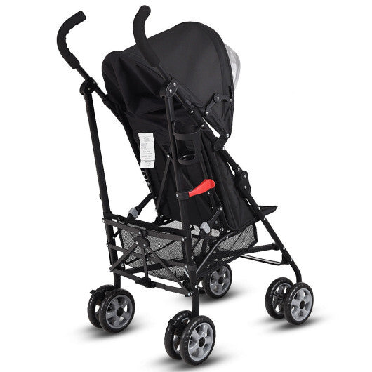 Costway Folding Lightweight Baby Toddler Umbrella Travel Stroller with Storage Basket Black
