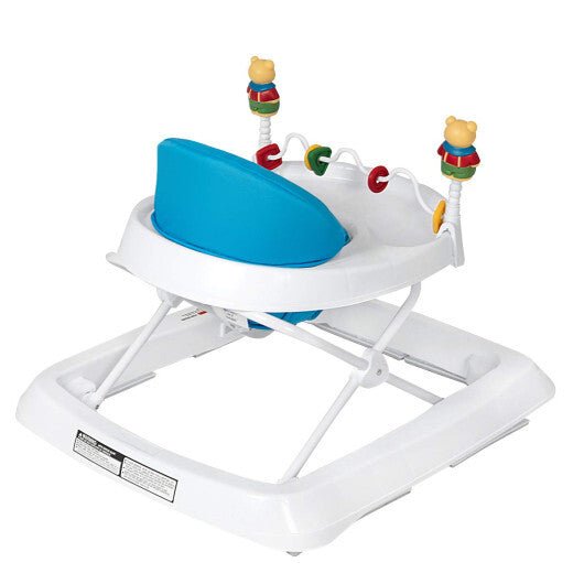 Walker Adjustable Height Removable Toy Wheels Folding Portable Blue