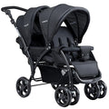 Double Stroller Foldable Baby Twin Lightweight Travel Stroller Infant Pushchair Black