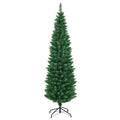6Ft PVC Artificial Pencil Christmas Tree Slim Stand Green