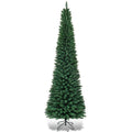 7Ft PVC Artificial Pencil Christmas Tree Slim Stand Green