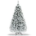 6 ft Pre-Lit Premium Snow Flocked Hinged Artificial Christmas Tree with 250 Lights