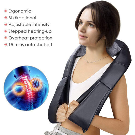 Shiatsu Back and Neck Massager Kneading Shoulder Massage Pillow with Heat Straps