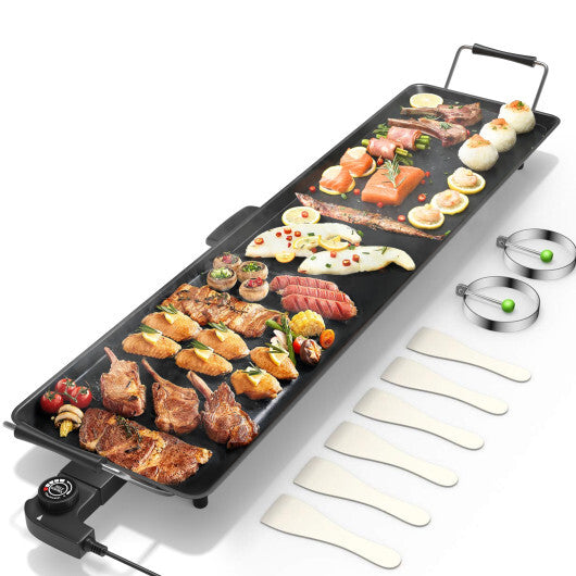 Electric Teppanyaki Table Top Grill Griddle BBQ Barbecue Nonstick Camping