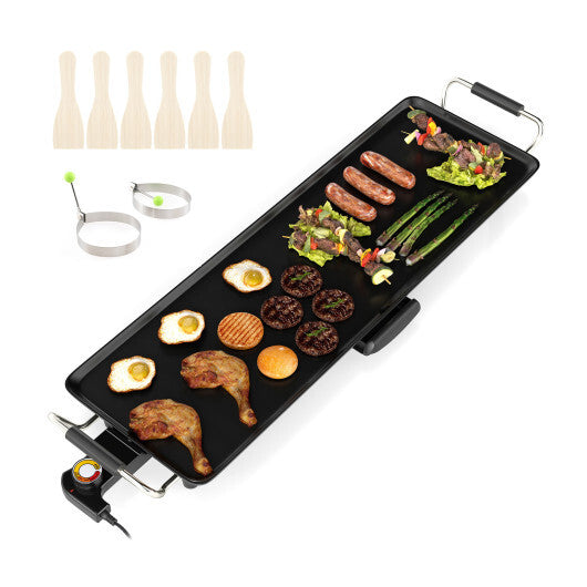 27 Inch Large Electric Griddle Nonstick BBQ Grill with Adjustable Temperature