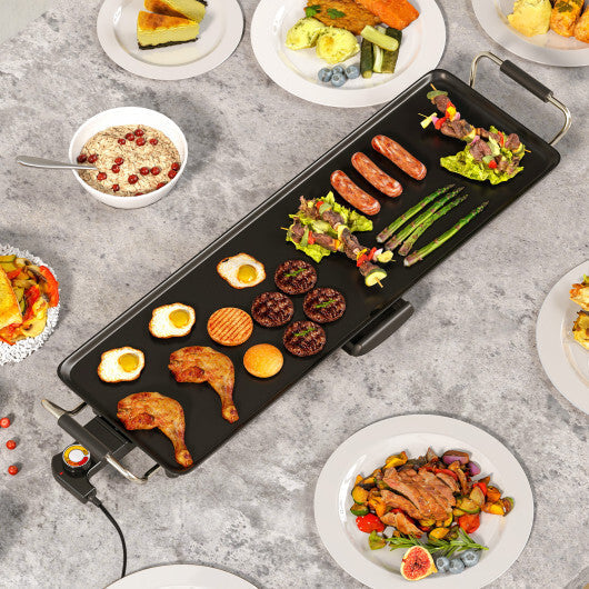 27 Inch Large Electric Griddle Nonstick BBQ Grill with Adjustable Temperature