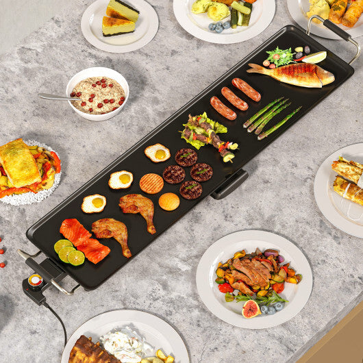 35 Inch Large Electric Griddle Nonstick BBQ Grill with Adjustable Temperature