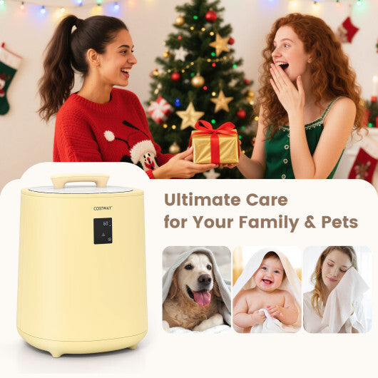 18L Large Towel Warmer with LED Display and Auto Shut off Yellow