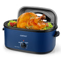 22QT Electric Roaster Oven Turkey Roaster with Visible and Self-Basting Lid Navy