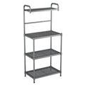 Costway 4-Tier Baker's Rack Microwave Oven Stand Shelves Kitchen Storage Rack Organizer Grey