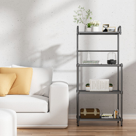 Costway 4-Tier Baker's Rack Microwave Oven Stand Shelves Kitchen Storage Rack Organizer Grey