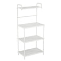 Costway 4-Tier Baker's Rack Microwave Oven Rack Shelves Kitchen Storage Organizer Iron White