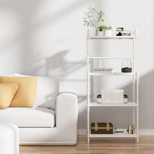 Costway 4-Tier Baker's Rack Microwave Oven Rack Shelves Kitchen Storage Organizer Iron White