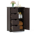 Cosrtway Standing Indoor Wooden Cabinet with 4 Drawers-Brown