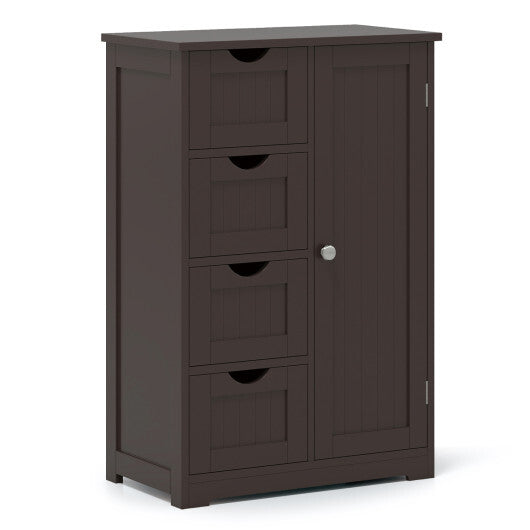 Cosrtway Standing Indoor Wooden Cabinet with 4 Drawers-Brown