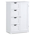 Bathroom Storage Wooden 4 Drawer Cabinet Cupboard 2 Shelves Free Standing White