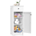 Costway Bathroom Storage Floor Cabinet Wooden Organizer Free-Standing w/ Drawer & Shelf