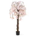 5.5 FT Tall Artificial Cherry Blossom Tree with White Flowers 1 Pack