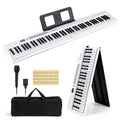88 Key Foldable Electric Keyboard Piano with Wireless MIDI and Dual Speakers White