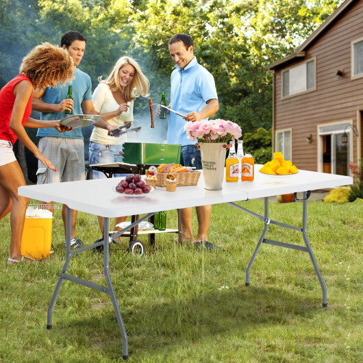 6' Folding Table Portable Plastic Indoor Outdoor Picnic Party Dining Camp Tables