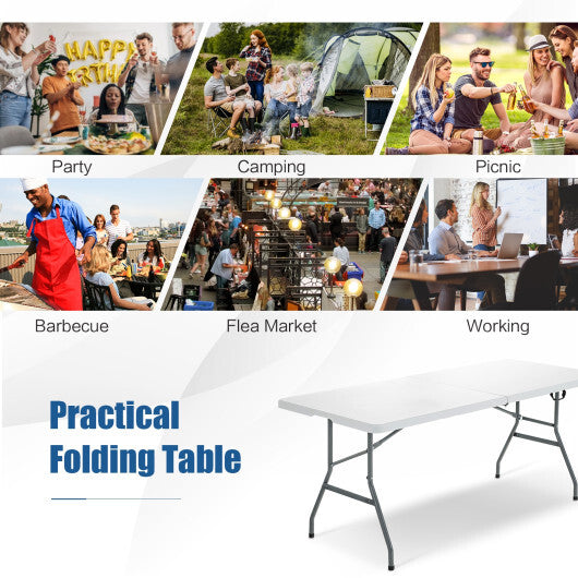 6' Folding Table Portable Plastic Indoor Outdoor Picnic Party Dining Camp Tables