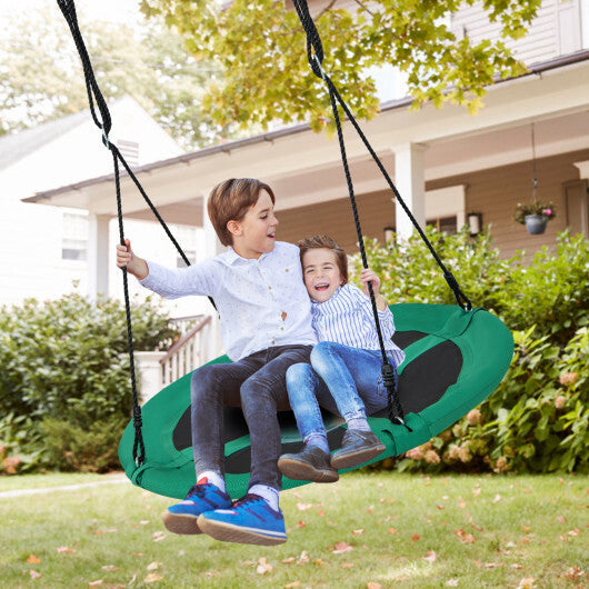 40" Flying Saucer Tree Swing Indoor Outdoor Play Set Swing for Kids Dark Green