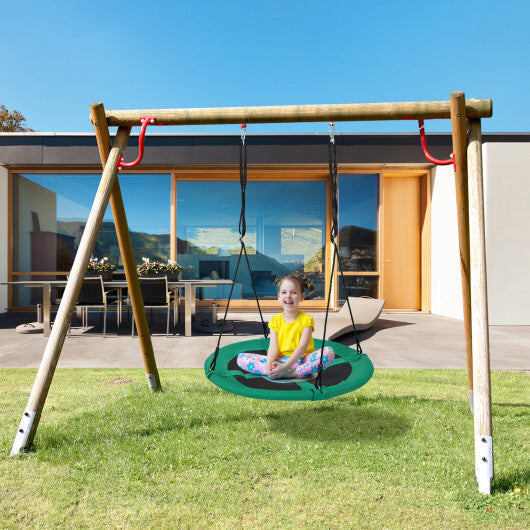 40" Flying Saucer Tree Swing Indoor Outdoor Play Set Swing for Kids Dark Green