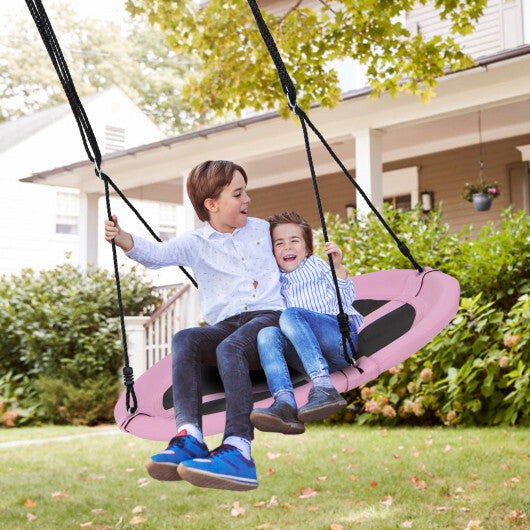 40" Flying Saucer Tree Swing Indoor Outdoor Play Set Swing for Kids Dark Pink