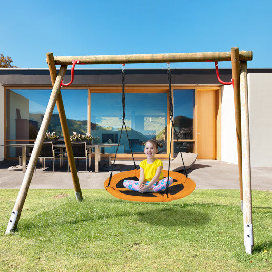 40" Flying Saucer Tree Swing Indoor Outdoor Play Set Swing for Kids Yellow