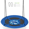 40" Flying Saucer Tree Swing Indoor Outdoor Play Set Swing for Kids Blue Whale