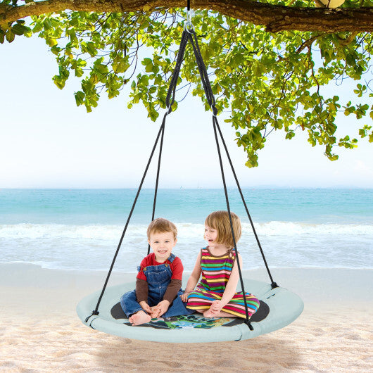 40" Flying Saucer Tree Swing Indoor Outdoor Play Set Swing for Kids Light Green