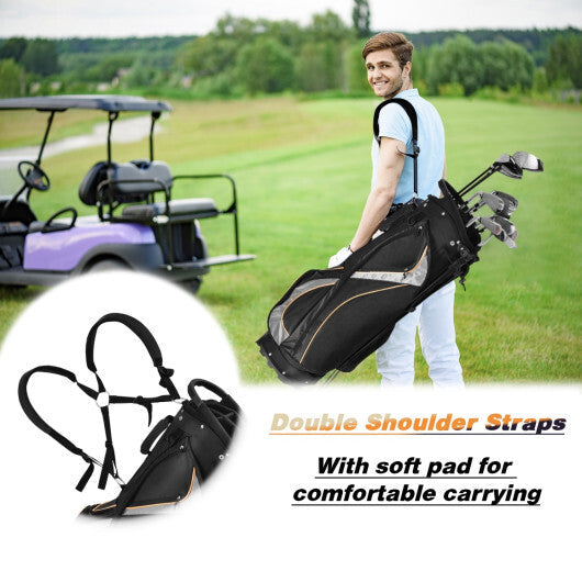 Costway 9 Inch Golf Stand Bag Divider Carry Pockets Storage