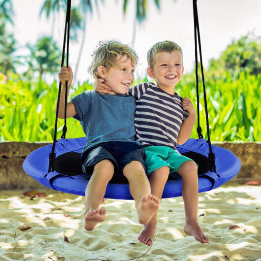 40" Flying Saucer Tree Swing Indoor Outdoor Play Set Swing for Kids Blue