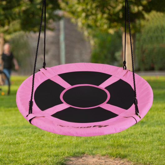 40" Flying Saucer Tree Swing Indoor Outdoor Play Set Swing for Kids Pink