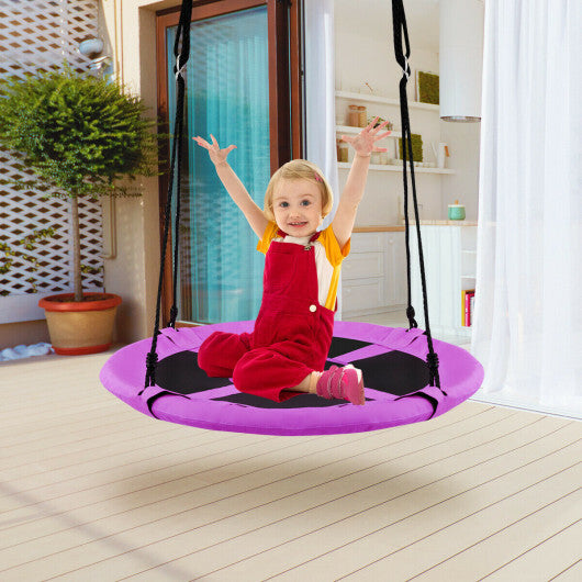 40" Flying Saucer Tree Swing Indoor Outdoor Play Set Swing for Kids Purple