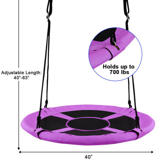 40" Flying Saucer Tree Swing Indoor Outdoor Play Set Swing for Kids Purple