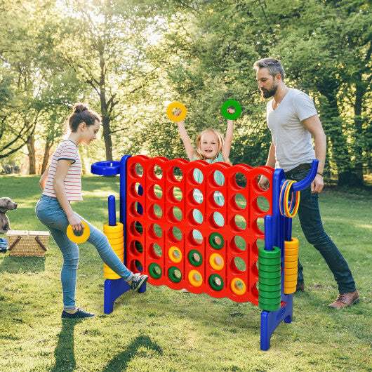 4-in-A Row Giant Game Set w/Basketball Hoop for Family Red